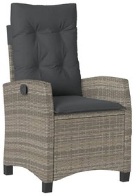 7 részes szürke polyrattan kerti étkezőgarnitúra párnával