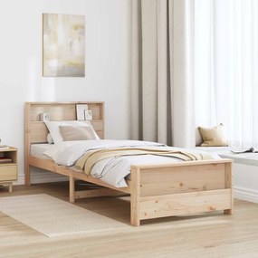 vidaXL Ágykeret fejtámlával Barna 90 x 200 cm Faanyag