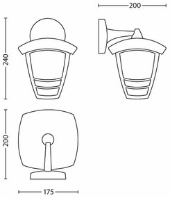 Philips 15381/30/16 - Kültéri fali lámpa  MYGARDEN CREEK 1xE27/60W/230V