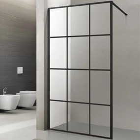 Viva AQUA Max WALK IN Zuhanyfal - FEKETE mintás - FEKETE profil - 8 mm NANO üveg - 120 x 200 cm
