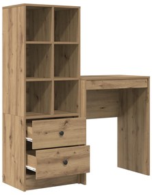 Íróasztal Tárolóval Artisan tölgy Forgácslap