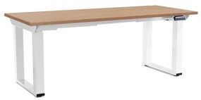 OfficeTech Strong állítható magasságú asztal 180 x 80 cm, fehér alap, tölgy