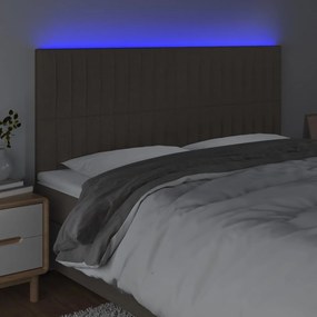 tópszínű szövet LED-es fejtámla 160x5x118/128 cm