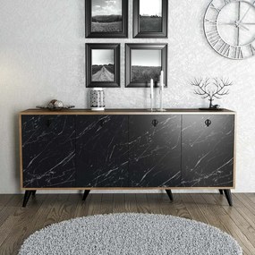 Elite Walnut and Black Marble szekrény