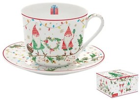 R2S.1454READ Porcelán reggelizőcsésze+alj 400ml, dobozban, Ready for Christmas