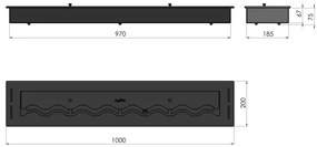 InFire - Beépített BIO kandalló 7,5x100 cm 6kW fekete