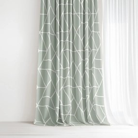 Goldea pamut függöny - mozaik minta, zsálya alapon 160x150 cm