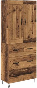 vidaXL Magasfiú fiókkal Öreg fa 69,5 x 34 x 180 cm Faanyag