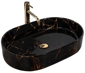 Pultos mosdó Rea Nadia Black Marble Shiny