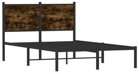 füstös tölgy színű fém ágykeret matrac nélkül 120 x 190 cm