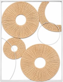 Fali dekoráció CIRCLES fém 48x68 cm, fehér / bézs