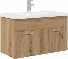 vidaXL kézműves mosogatószekrény beépített medencével és csapteleppel