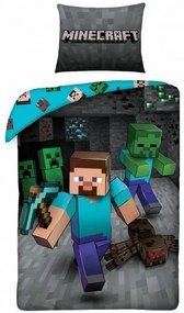 Minecraft Underground ágyneműhuzat Miner 140×200cm, 70×90 cm