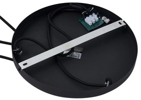 Modern fekete függőlámpa füstüveggel, 3 égős - Sheena