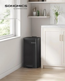 30 literes konyhai szemetes, belső vödörrel, fekete színben