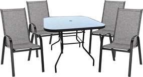 Berdan 4 személyes erkélyszett Matera székekkel N