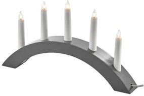 Karácsonyi gyertyatartó 5xE10/15W/230V szürke