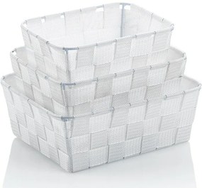 Kela Alvaro tárolókosár szett 3 darabos, fehér