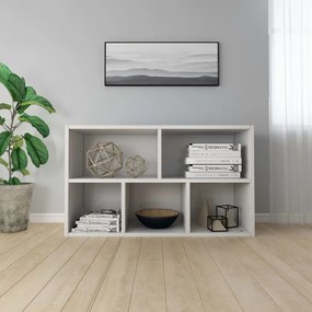 magasfényű fehér szerelt fa könyv-/tálalószekrény 50x25x80 cm