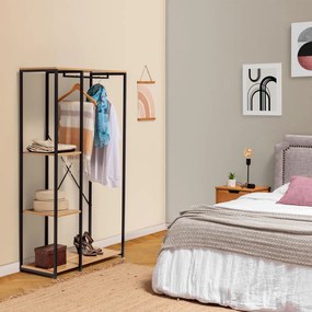 Intenso Home ruhafogas polcokkal 90 x 167cm sonoma tölgy | Előszobai ruhatároló cipőtartóval / nyitott gardrób