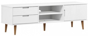 MOLDE fehér tömör fenyőfa TV-szekrény 158 x 40 x 49 cm