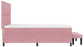 Box Spring Ágy Matraccal &amp; Pad Rózsaszín 140x200 cm Bársony