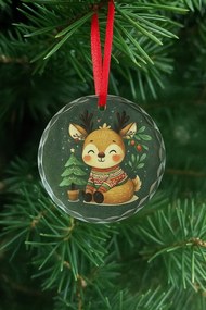 Ăveg karĂĄcsonyfadĂsz rĂ©nszarvassal 80 mm KarĂĄcsonyi medĂĄl