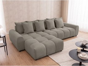 Szürkésbarna sarokkanapé (bal oldali-heverő résszel) Albane – Ropez