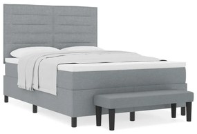 Boxspring Ágy Matraccal &amp; Pad Szürke 140x190 cm Szövet