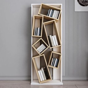 könyvespolc Carmen - White, Oak