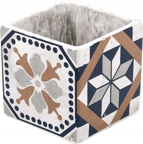 Beton kaspó portugál Négyzet Alakú etno dekoratív kerti 11cm