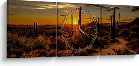 Kép - A nap vége az arizonai sivatagban (órával) (90x30 cm)