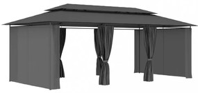 antracitszürke pavilon függönyökkel 600 x 298 x 270 cm