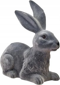 Húsvéti figura Fekvő Nyuszi Flokkolt Dekoráció Szürke