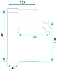 REA-B5323 - Mosdócsaptelep CLIF 20,5 cm szálcsiszolt arany