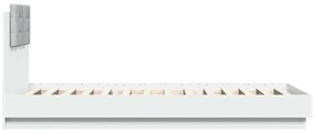 fehér ágykeret fejtámlával és LED-világítással 90 x 200 cm