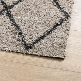 PAMPLONA bézs és antracit bolyhos modern szőnyeg 80 x 250 cm
