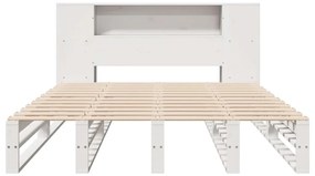 fehér tömör fa könyvespolcos ágy matrac nélkül 120 x 190 cm