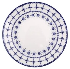 24 darabos fehér/kék porcelán étkészlet