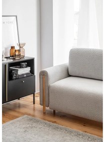 Világosszürke buklé kinyitható-tárolóhelyes kanapé 244 cm Arcadova – ELTAP