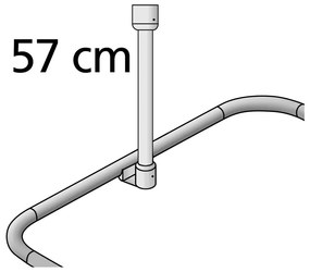 Tartó teleszkópos zuhanyfüggöny rúdhoz, hosszúság 57 cm - Wenko