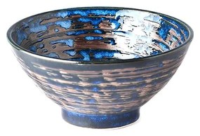 Copper Swirl kék kerámia tál, ø 16 cm - MIJ