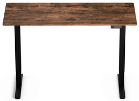 Elektromosan állítható magasságú íróasztal - 140x60cm rusztikus barna ülő-/állómunkához - LVN System Lite LV1714