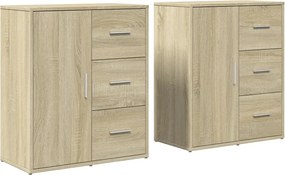 vidaXL 2 db sonoma tölgy színű szerelt fa tálalószekrény 60x31x70 cm