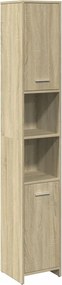 vidaXL sonoma tölgy színű szerelt fa fürdőszobaszekrény 30x30x183,5 cm