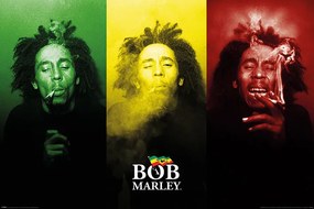 Plakát Bob Marley - Tricolour Smoke, (91.5 x 61 cm)