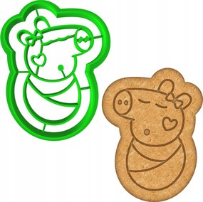 Mézeskalács lyukasztó Mese Peppa Malac Evie baba nővér 6cm