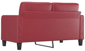 vidaXL 2 személyes bordó színű műbőr kanapé 140 cm