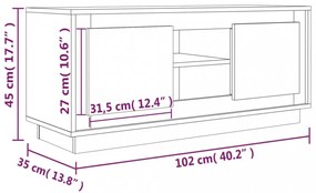 barna tölgy színű szerelt fa TV-szekrény 102x35x45 cm