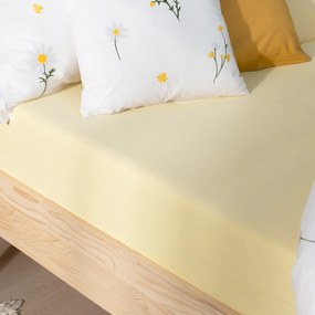 Goldea jersey körgumis lepedő - banán sárga 90 x 200 cm